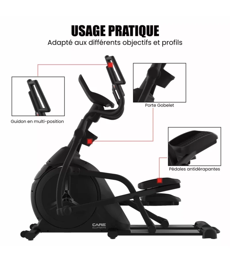 Vélo elliptique ELLIPTER FD écran TFT - CARE - ergomètre connecté – Image 3
